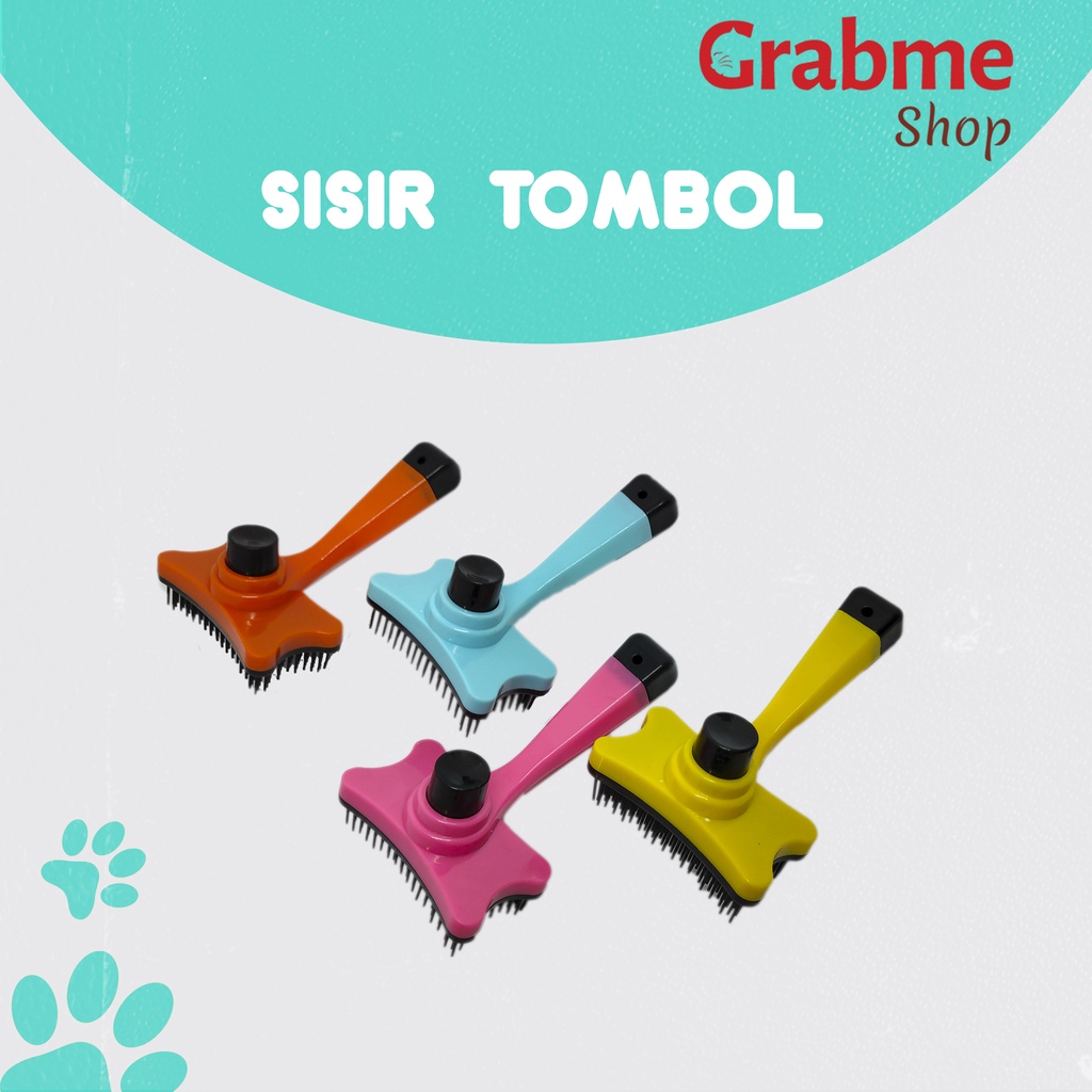 Sisir Grooming Tombol Kucing Anjing dan Hewan Peliharaan Berbulu