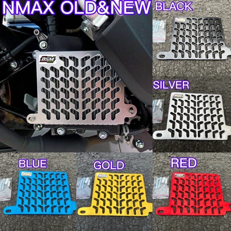 NEW COVER TUTUP RADIATOR BSM RACING NMAX AEROX LEXI COVER RADIATOR CNC BSM RACING LOGO TIMBUL MURAH