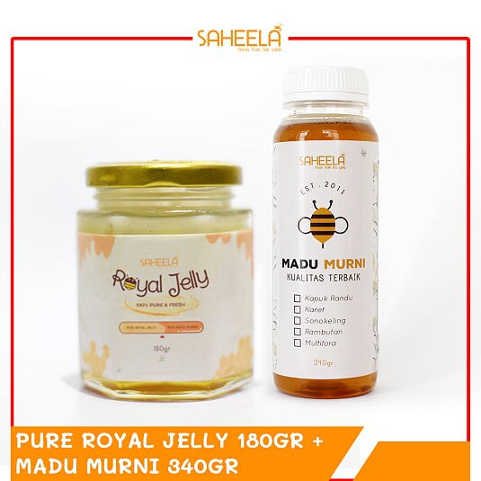 

Paket Promil Madu Royal Jelly 180 Gr & Madu Murni Saheela 340 Gr | Program Hamil Herbal | Royaldates