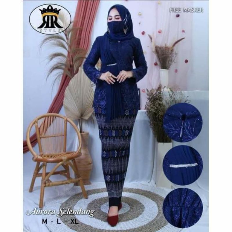 Set Aurora selendang mayang/kebaya wisuda/kebaya selendang/kebayatunangan/kebaya selendang modern