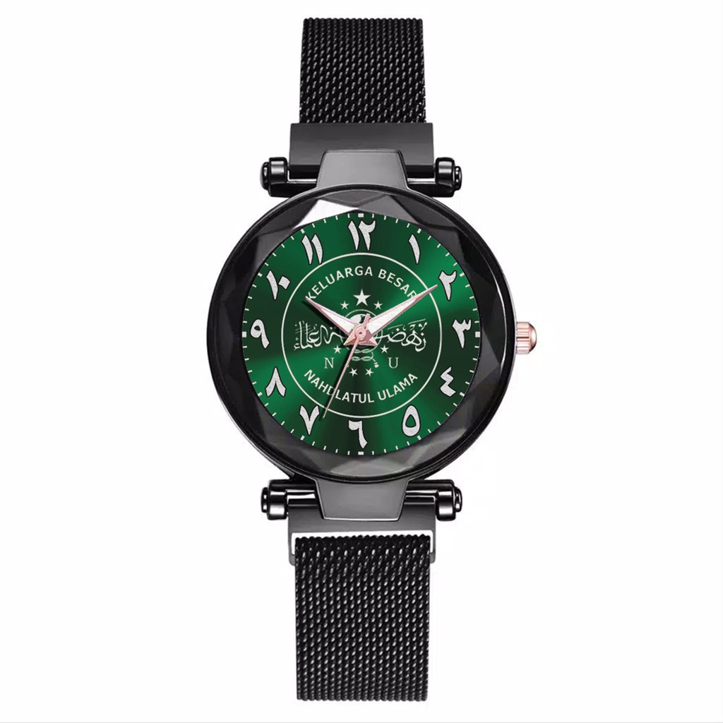 Jam Tangan Wanita Custom - NAHDLATUL ULAMA MOTIF 6 Free Box &amp; Batre Cadangan