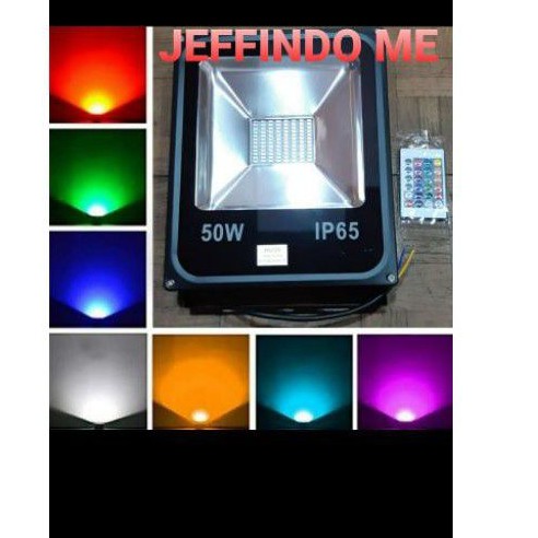 LAMPU SOROT LED SMD 50 WATT RGB/ LAMPU TEMBAK 50W FLOOD LIGHT RGB