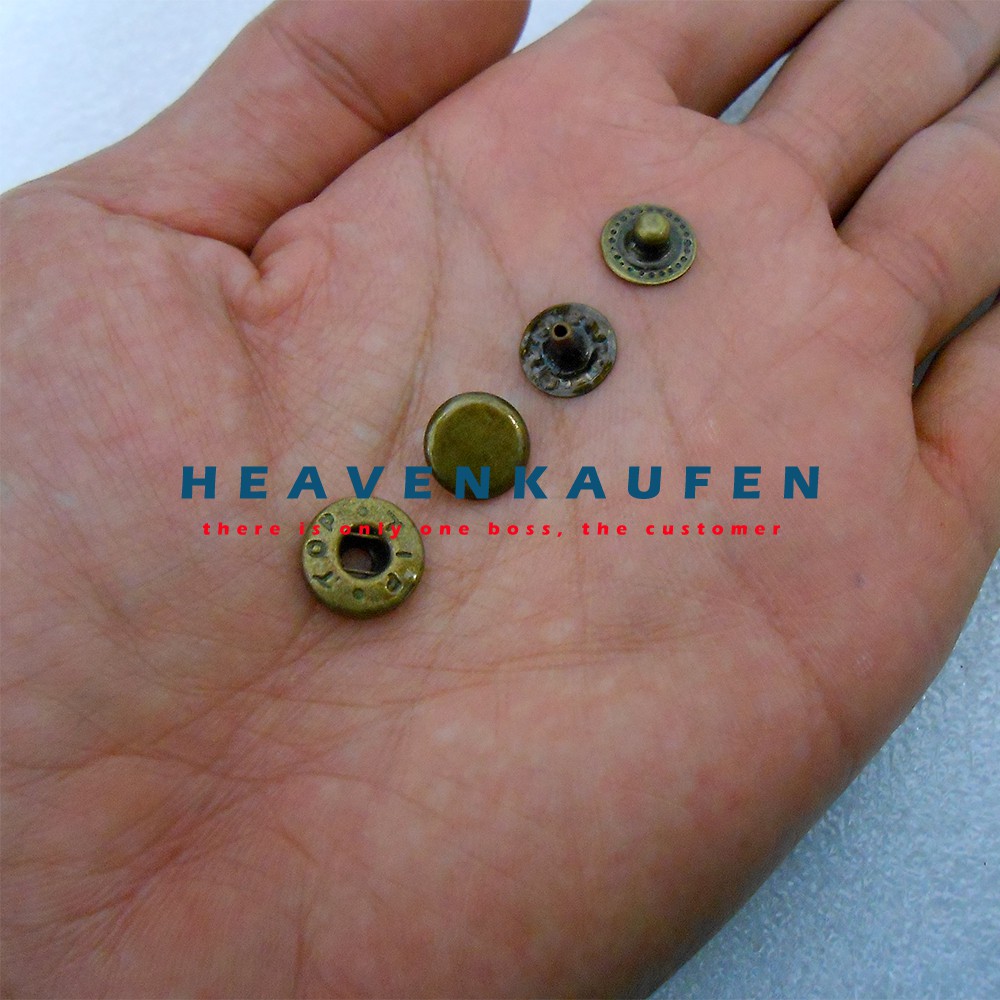 Kancing Jepret Snap Button / Kancing Dompet Gelang Dll Kecil Diameter 9 mm Warna ATG Bakar