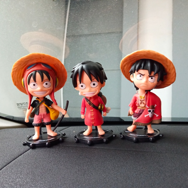 Pajangan Dashboard Mobil Figure One Piece LUFY 3 in 1 set