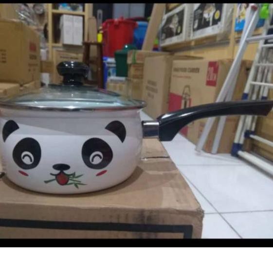 DIJUAL♏ Saucepan Enamel 18cm Panda Maspion .,,.,.,