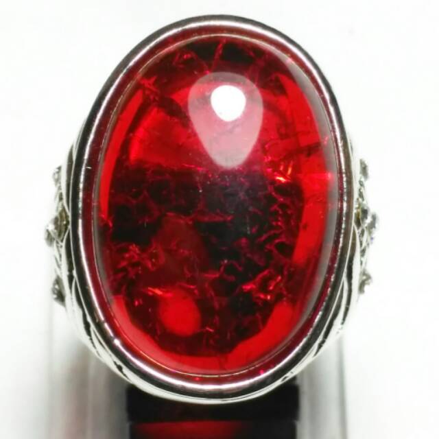 CINCIN BATU AKIK MERAH SIAM PECAH SERIBU CRYSTAL
