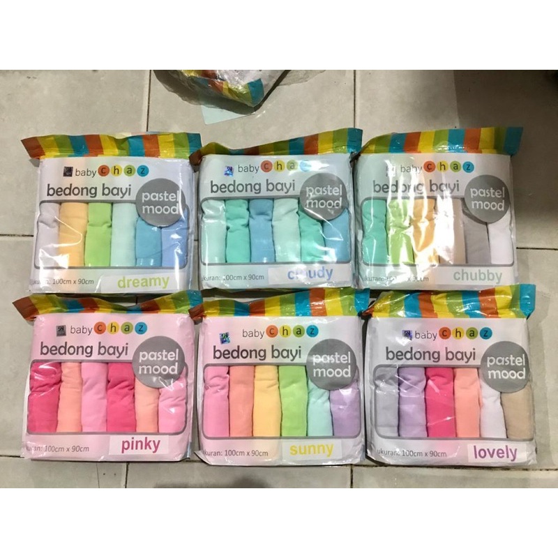 Baby Chaz Bedong Pastel Mood 6 in 1 - Bedong bayi murah isi 6