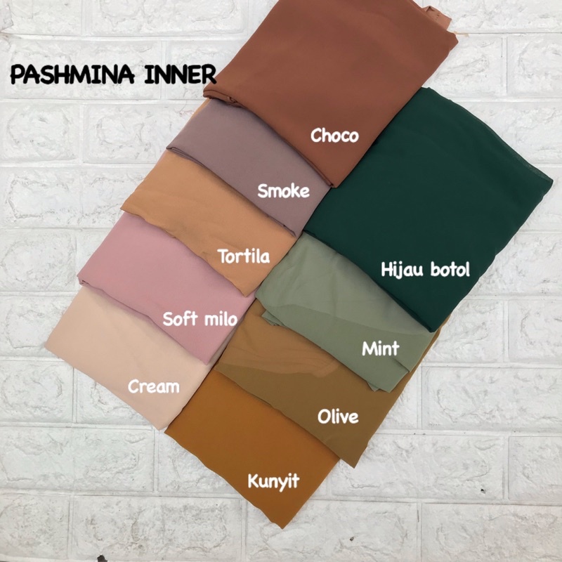 PASHMINA INNER 2IN1 PREMIUM CERUTY BABYDOLL / PASMINA INSTAN ADA INER MURAH