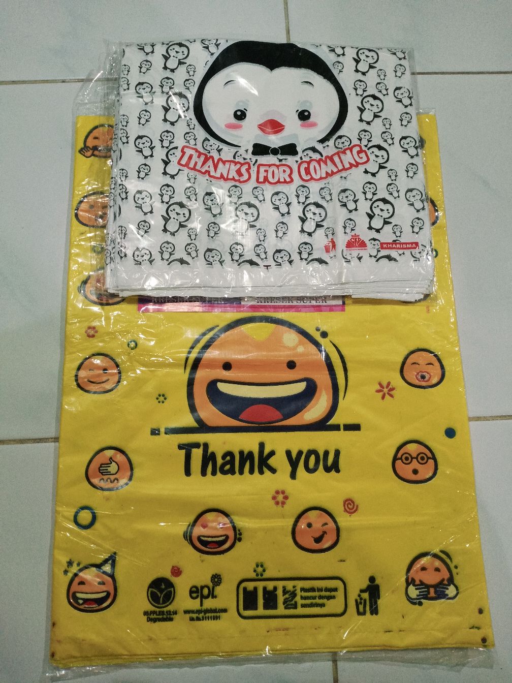 Kantong Kresek Motif Olshop Tanggung Karakter Sapi Pinguin Hellokitty/ Kresek Murah