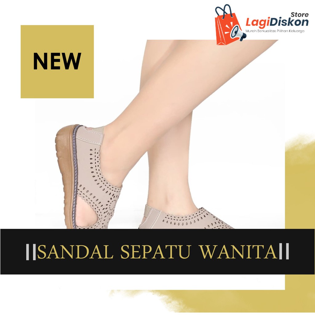 COD Sepatu Sandal Wanita Kulit Laser Sandal Cewek Kulit Laser Murah Berkualitas