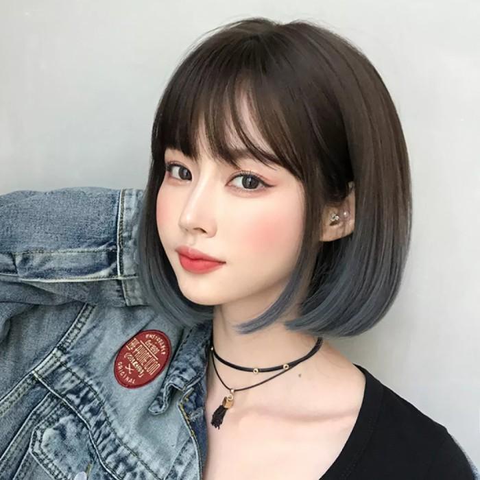 Wig Short Ombre Highlight Hair Rambut Pendek Premium Korean Style