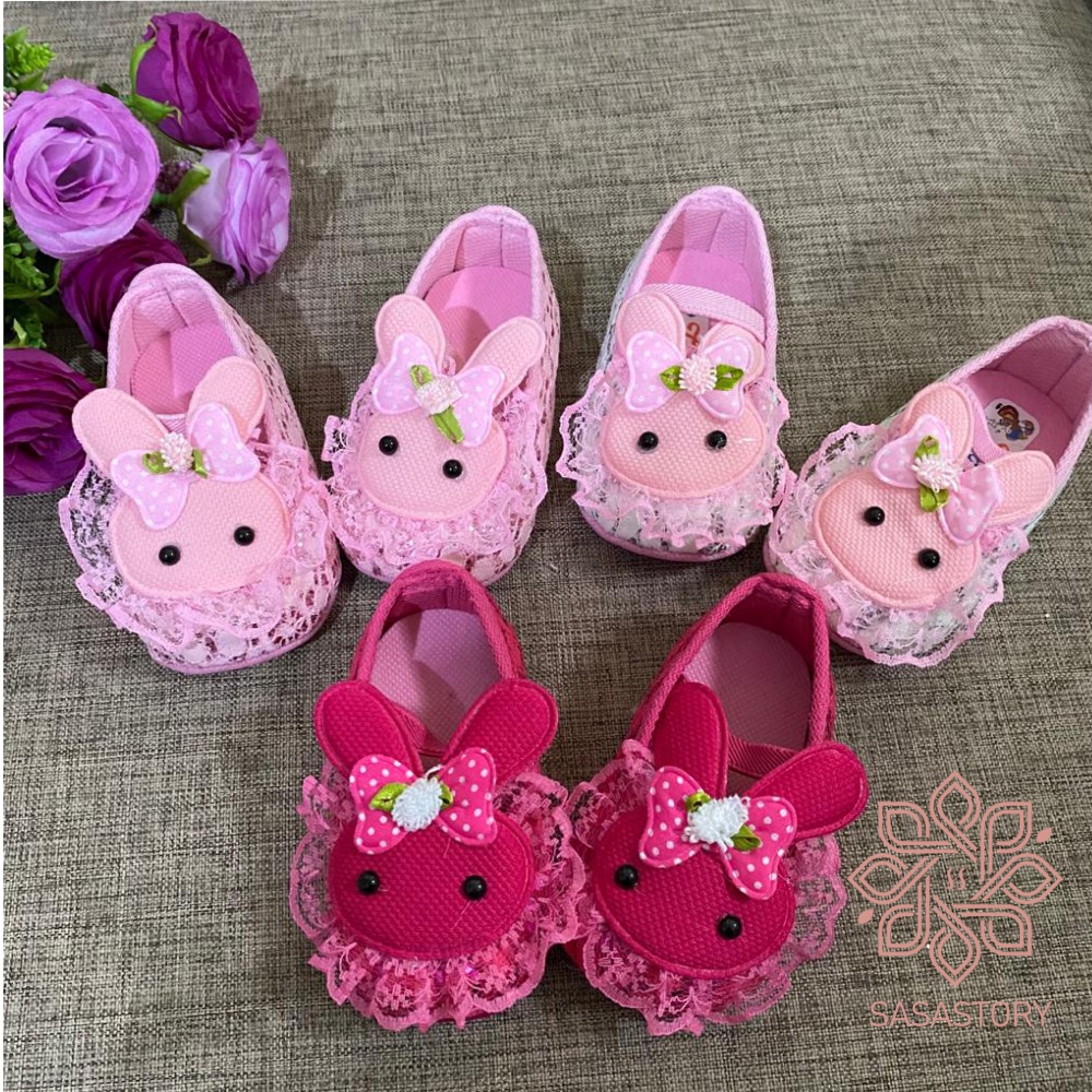 SEPATU PREWALKER BABY BAYI ANAK PEREMPUAN BONEKA KELINCI 0-12 BULAN FP12