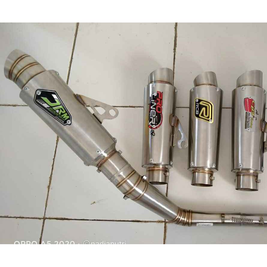 KNALPOT JRM BUAT SATRIA FU JUPITER MX OLD VIXION MEGAPRO TIGER SCORPIO SONIC CB150R NEW DLL