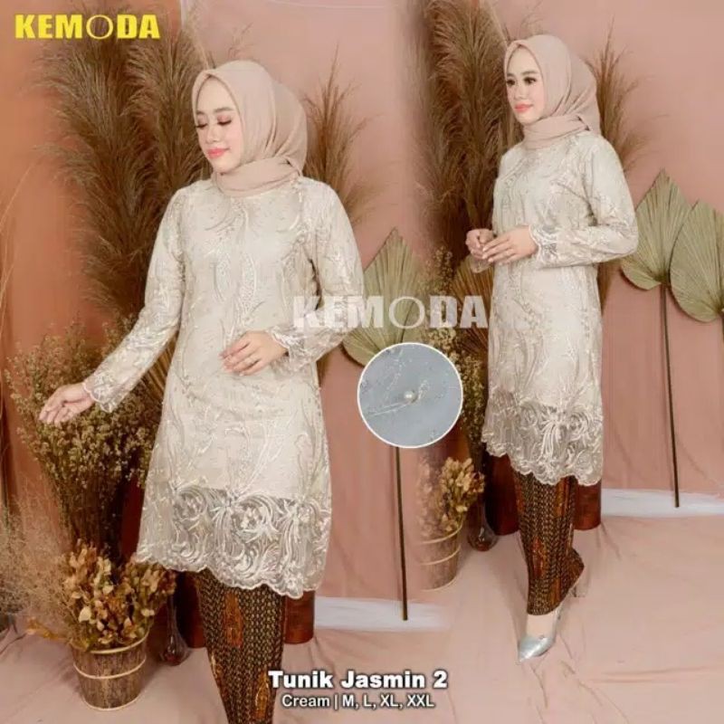 PRODUK ORIGINAL SETELAN KEBAYA TUNIK JASMIN/KEBAYA REAL PICT/KEBAYA MODERN/TULLE PREMIUM