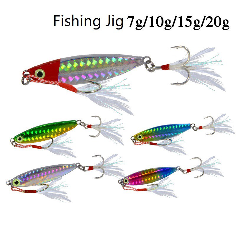 6Pcs Laser Lead Jig Umpan Pancing 7g/10g/15g/20g Fishing Lure Jigging Swimbait Bass Wobbler Kail Memancing Tackle