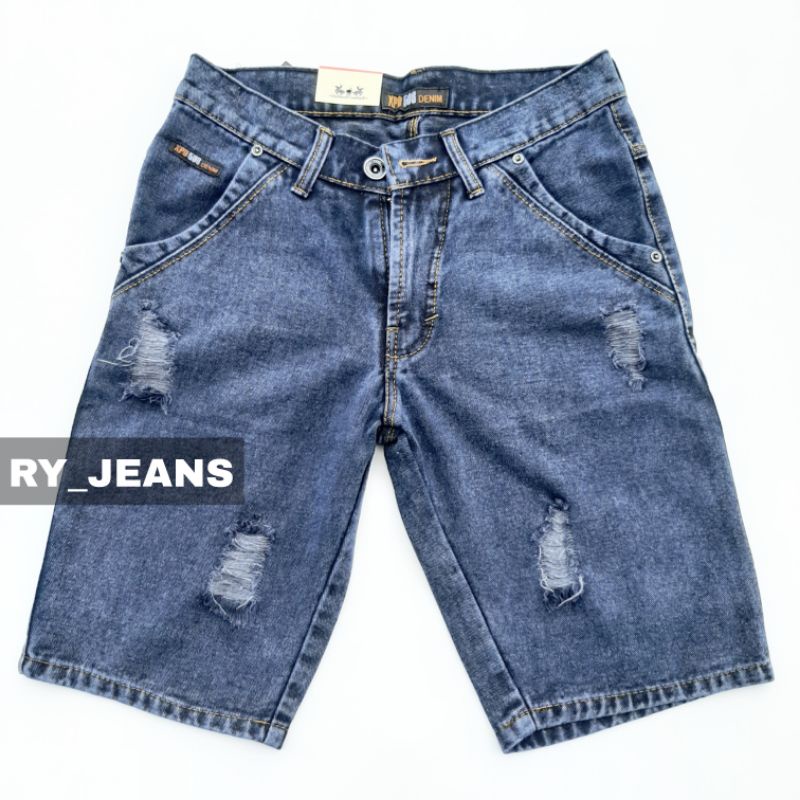 JEANS PENDEK SOBEK PRIA CELANA JEANS SNOW SOBEK PRIA STREET