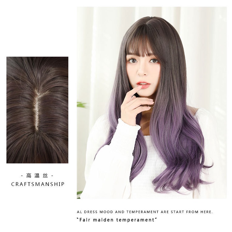 WDA-26 wig daily kpop korea jepang gradasi smoke purple ungu rambut palsu lurus panjang