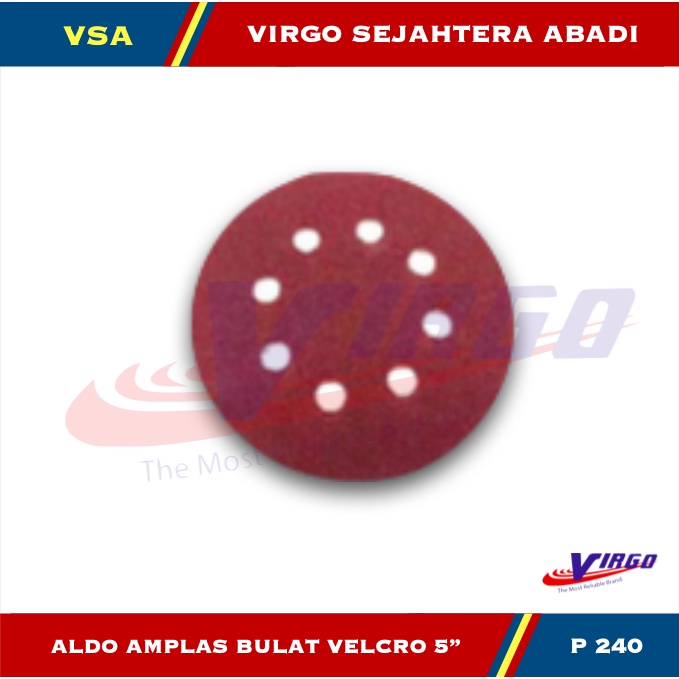 ALDO 5" P240 AMPLAS BULAT VELCRO 5 INCH GRIT P 240