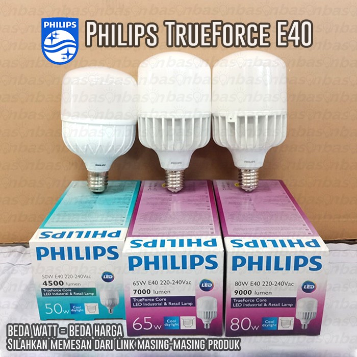 PHILIPS TrueForce Core HB LED Bulb 50W E40 - Lampu Industrial High Bay