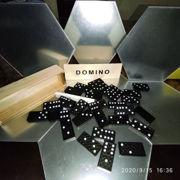 Mainan Kartu Domino Kayu Gaple Wood Box Domino Game Board Awet Isi 28