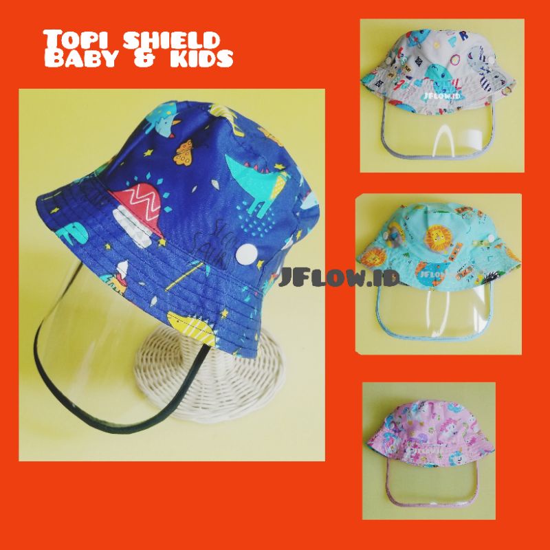 Topi buket face shield bayi anak baby kids buket