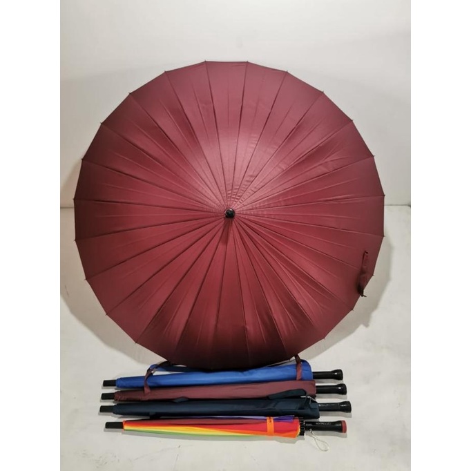 Payung Golf 24 Jari Polos Ada Sarung Kualitas Premium