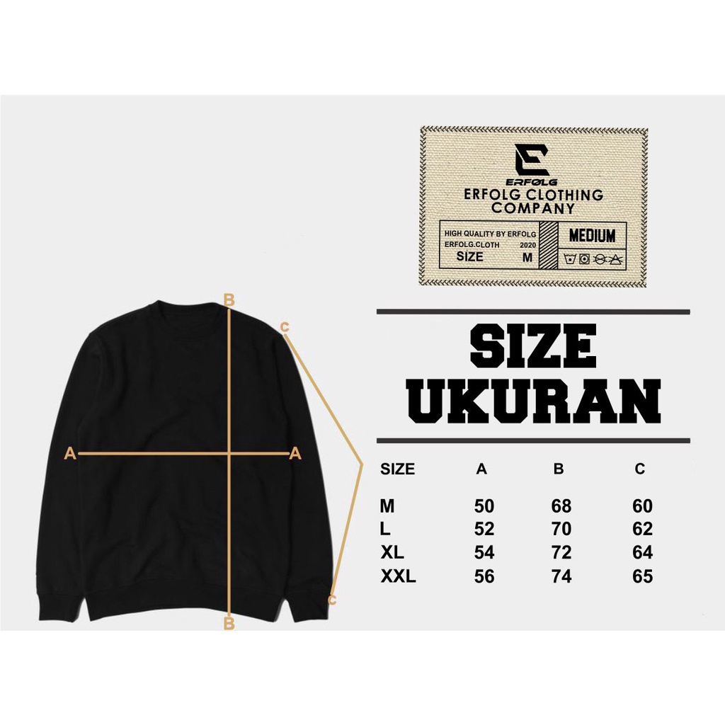 Erfolg Clothing Cwerneck Pria Original Sweater Crowneck Wanita Ori Oblong Sweatshirt Oversize Mocca Couple Pasangan Suwiter Jumbo Distro Brand Lokal Bandung Switer Cardigan Jepang Style Motif Sablon Vintage Outfittr Simpel