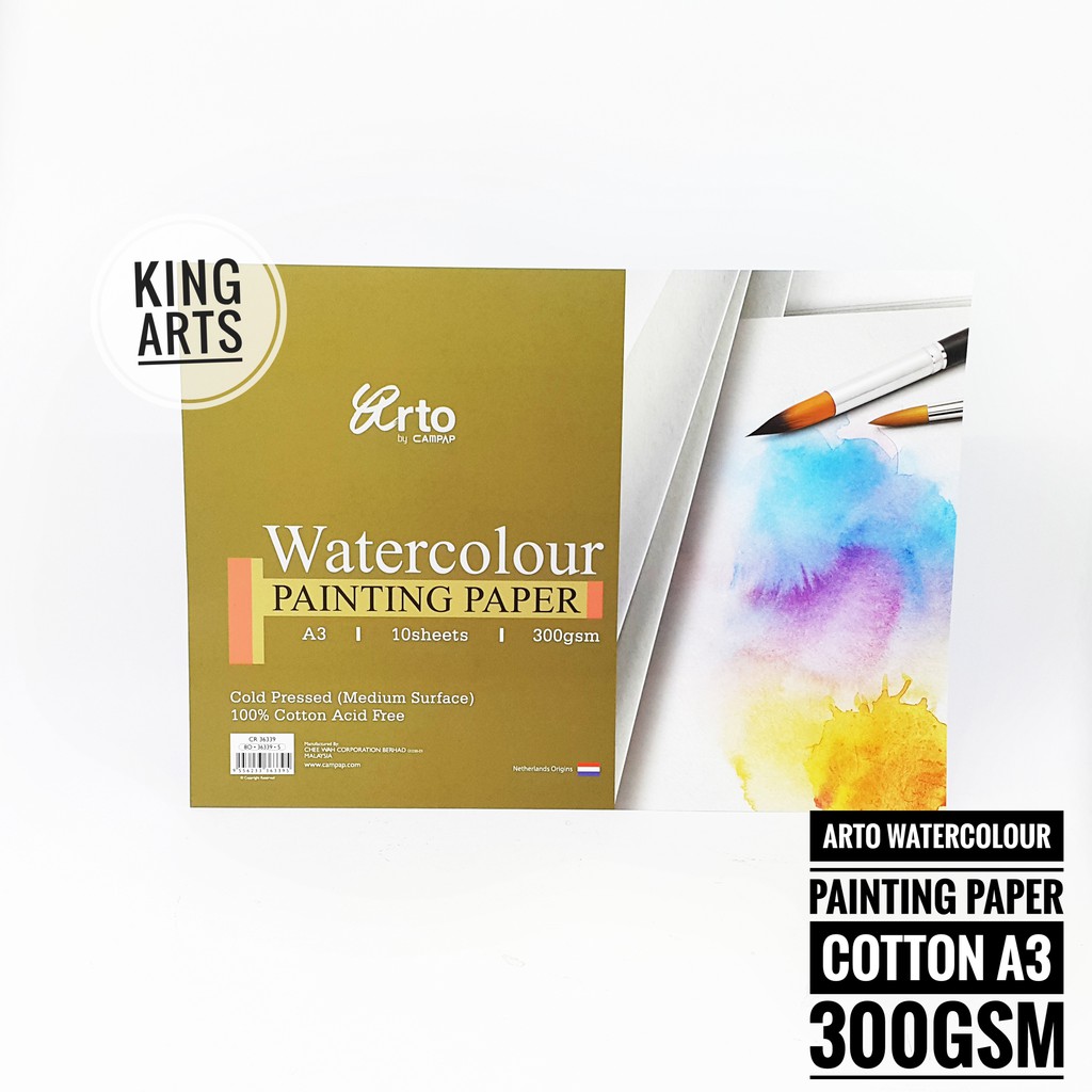 

Arto A3 Watercolour Paper Sheets - COTTON 300g