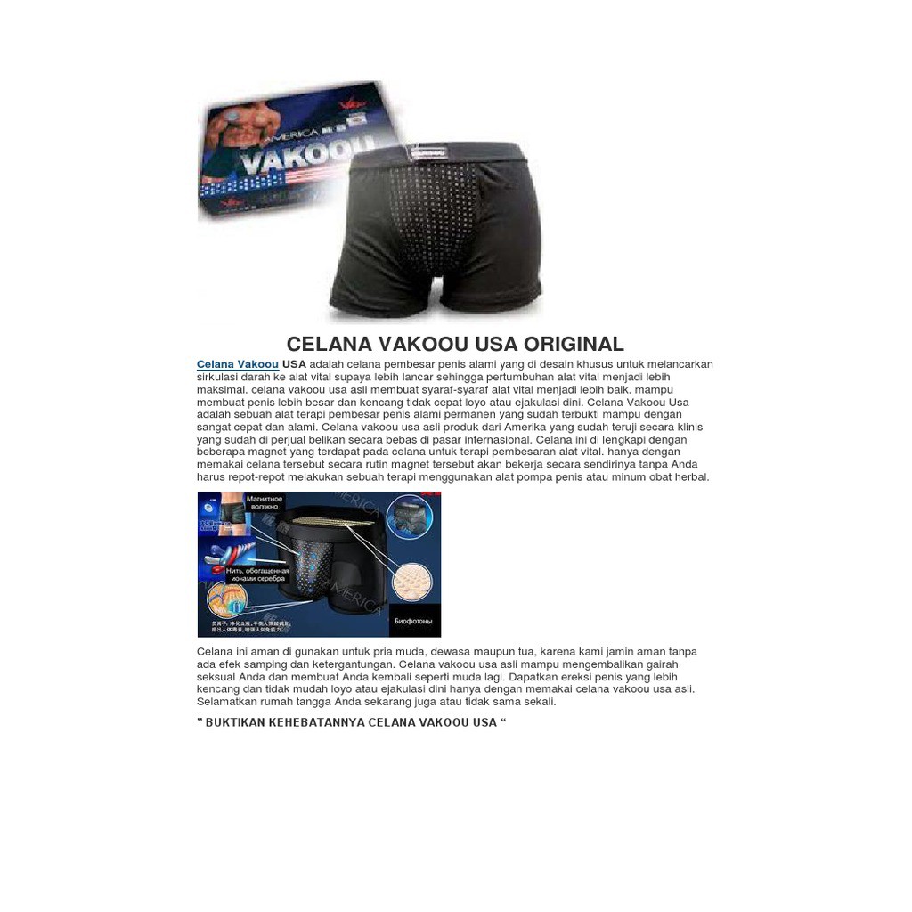 Celana Dalam Pria Vakoou Kesehatan Laki Laki Keperkasaan Magnetic Underwear Menghilangkan Bakteri