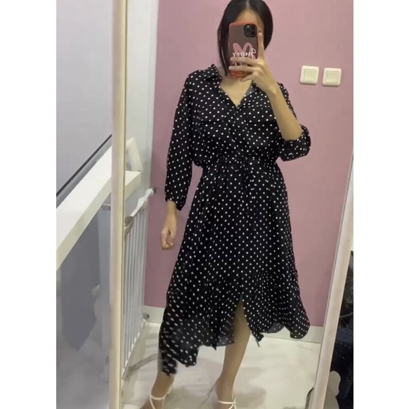 NABO - Asnagal Midi Dress dot / lilac / white