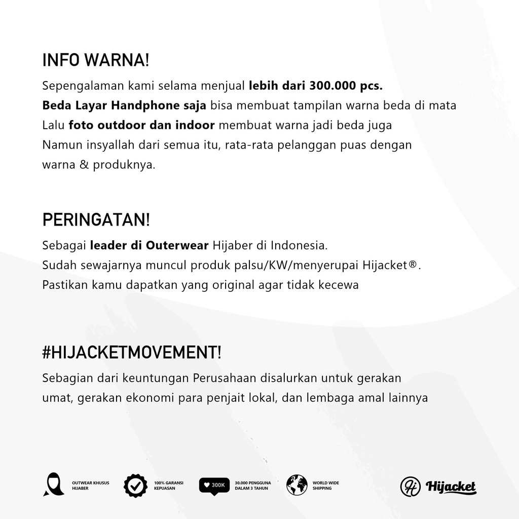 Hijacket Basic Black Original Bandung | Hoody Wanita Size L XL XXL Garansi 100%-7