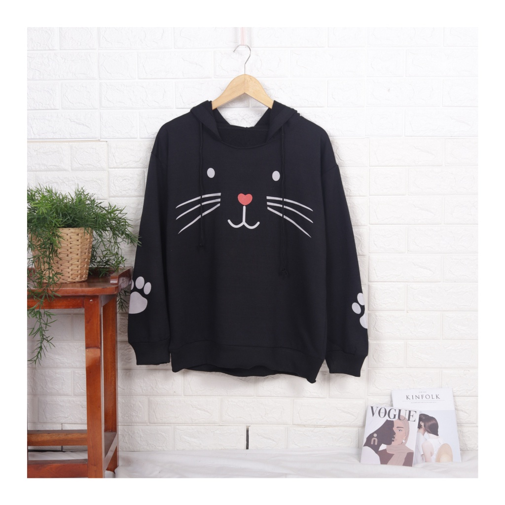 Meow cat hoodie wanita / hoodie remaja terbaru - hoodie kekinian