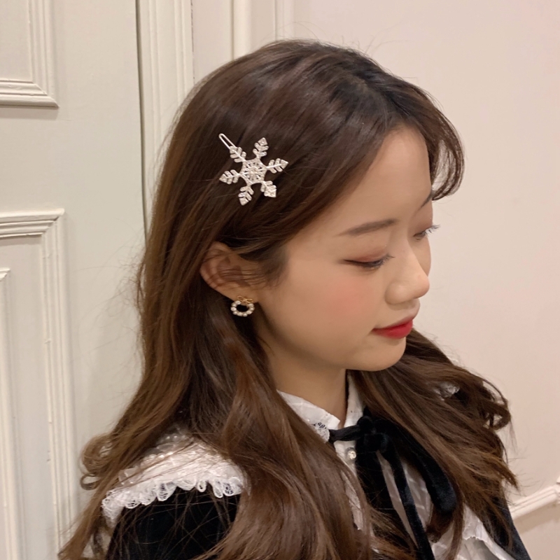 Berlian Berkilau Lucu snowflake Jepit Rambut Korea Gadis Cantik Hiasan Rambut