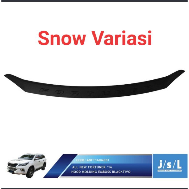 All New Fortuner Lis kap mesin hood molding blacktivo EMBOSS JSL