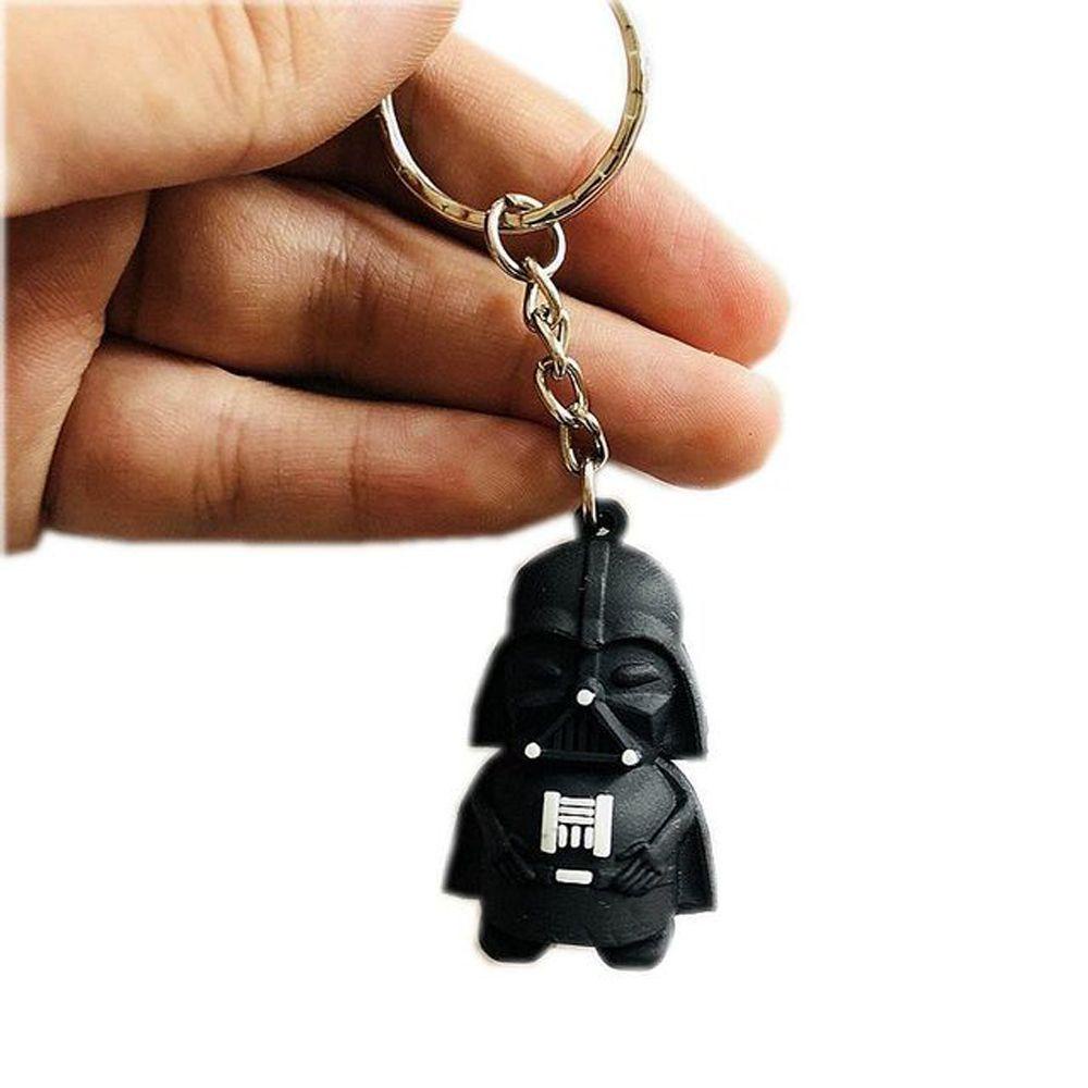 Agustina Star Wars Gantungan Kunci Aksesoris Interior Mobil Anak Hadiah 3D Mainan Anak Action Figure PVC Yoda Key Rings