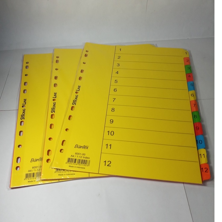 

[Cuci Gudang] BANTEX Strong Line Divider / Pemisah Kertas No. 6051-00 (1-12 index)