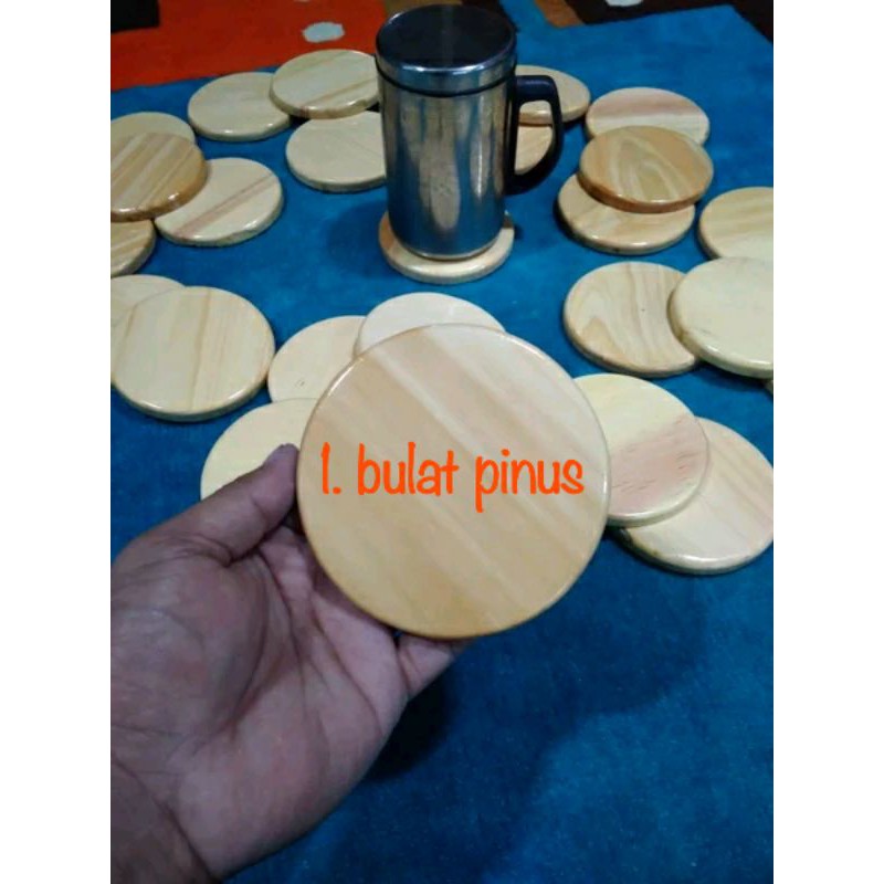 Tatakan Gelas Kayu / Tatakan Cangkir / Alas Gelas Kayu / Coaster Set Kayu