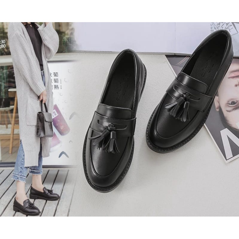 DOCMART LOAFERS WANITA BLACK DOF FASHION WORK PREMIUM 07