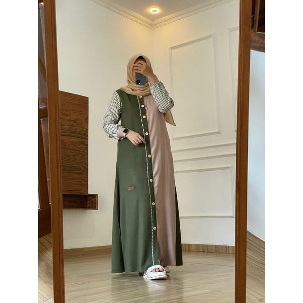 Gamis twill premium uniqlo by Nadheefa