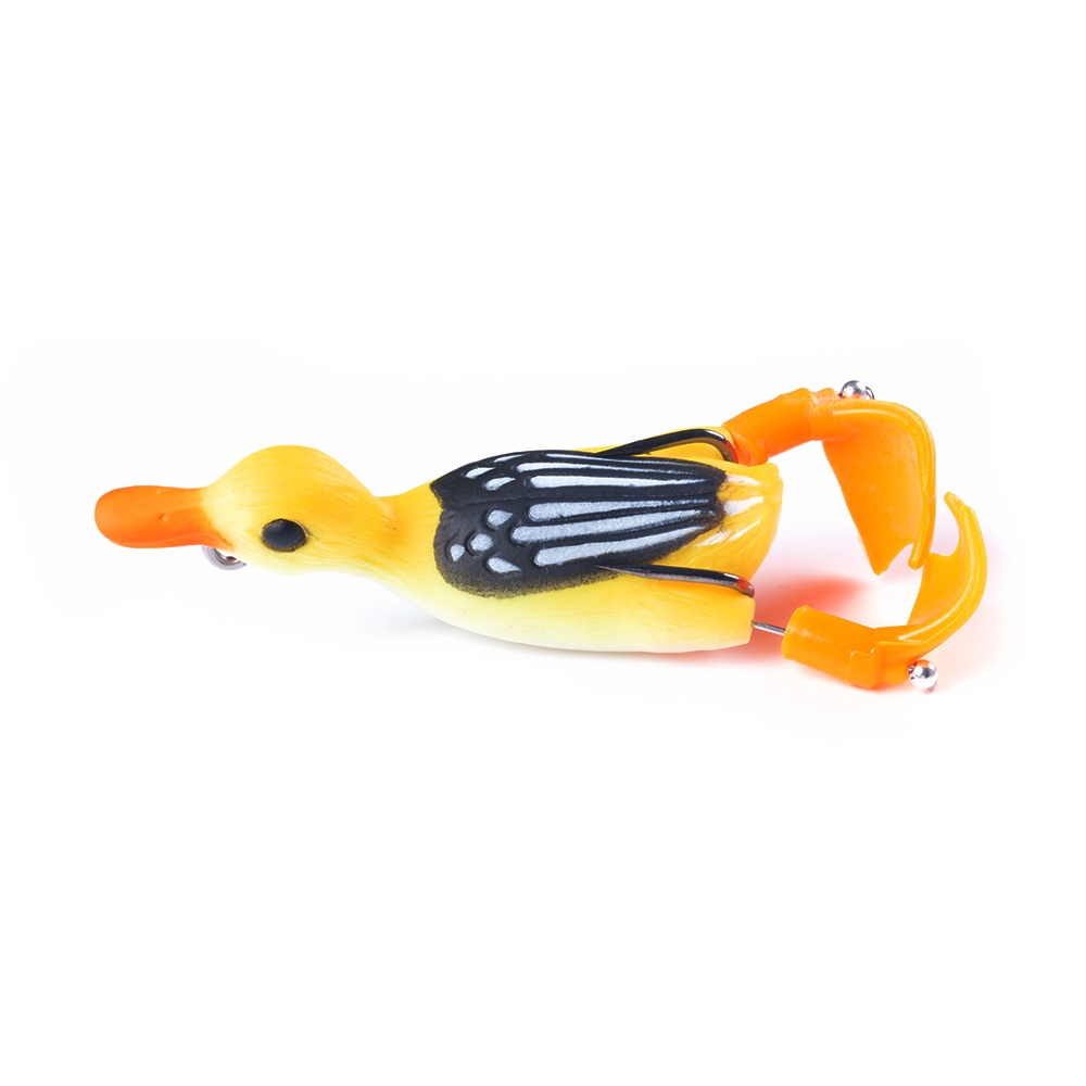 Hengjia 1pc Umpan Pancing Plastik Tiruan Bentuk Bebek Bermata 3d Eyes Rotasi Fishing bait 8.5cm/11.5g Propeller Flipper Duck Fishing Lure Umpan Buatan 10 Warna Kaki Berputar Katak Sinar Ducking Frog Lure