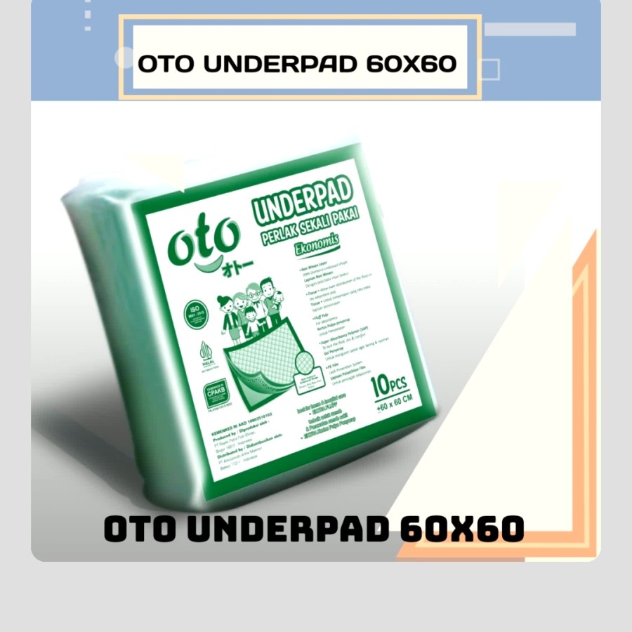 Oto Underpad Sedang 60x60 Alas Pipis Orang Tua Anjing Kucing Bayi
