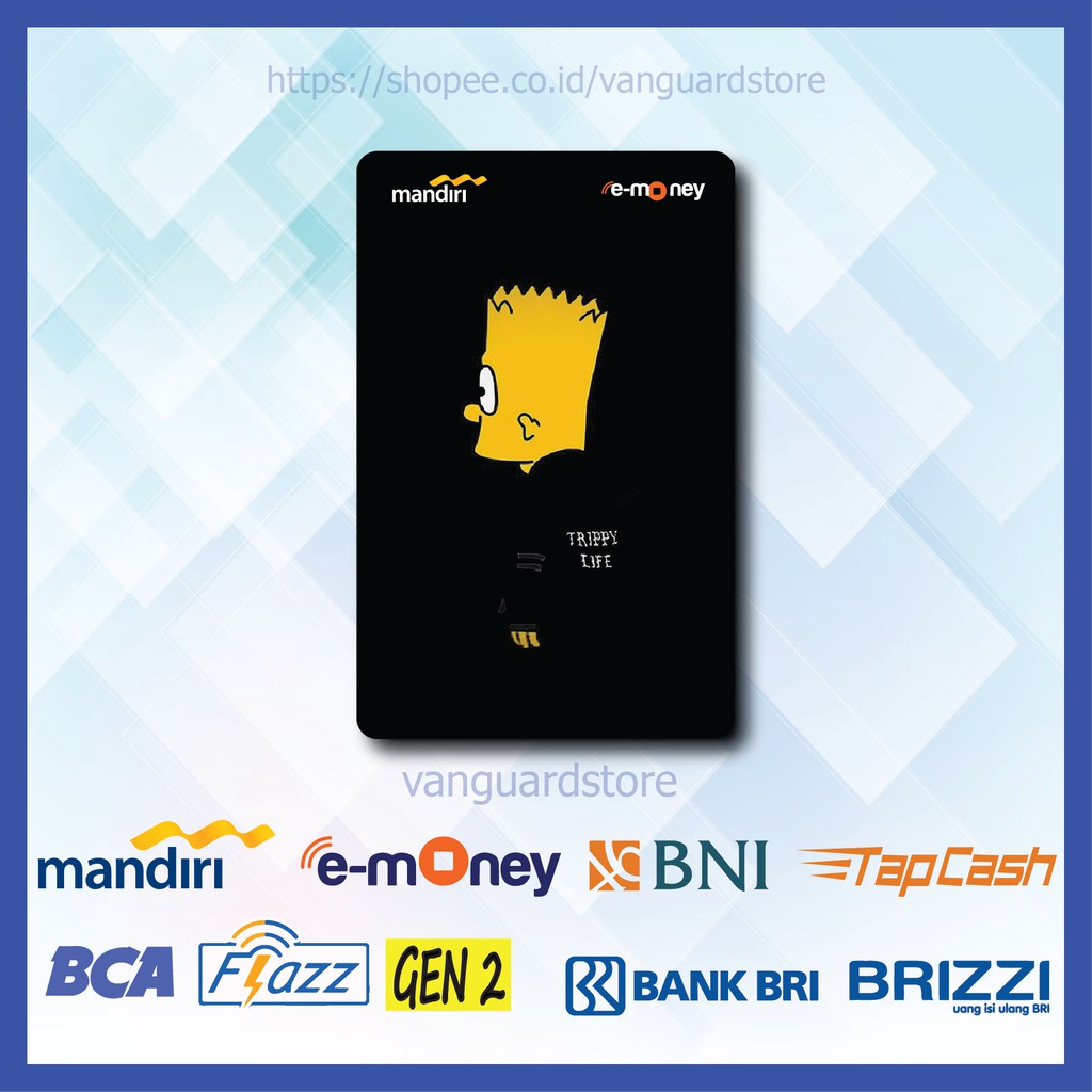 KARTU E MONEY E TOLL KARTUN THE SIMPSONS BLACK ANIME 3 EMONEY MANDIRI FLAZZ BCA BNI TAPCASH BRIZZI