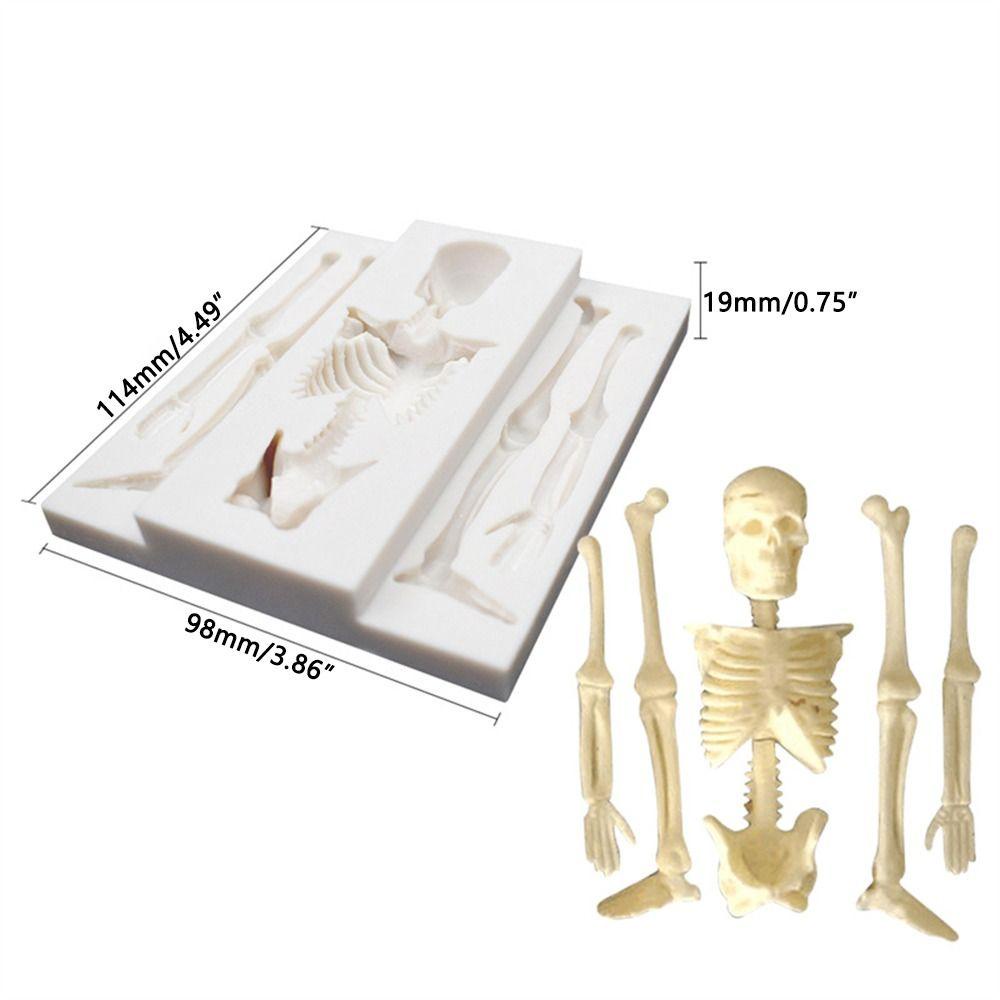 Solighter Halloween Skeleton Perlengkapan Kue Dekorasi Kue Skull Drip Mold Cetakan Silikon