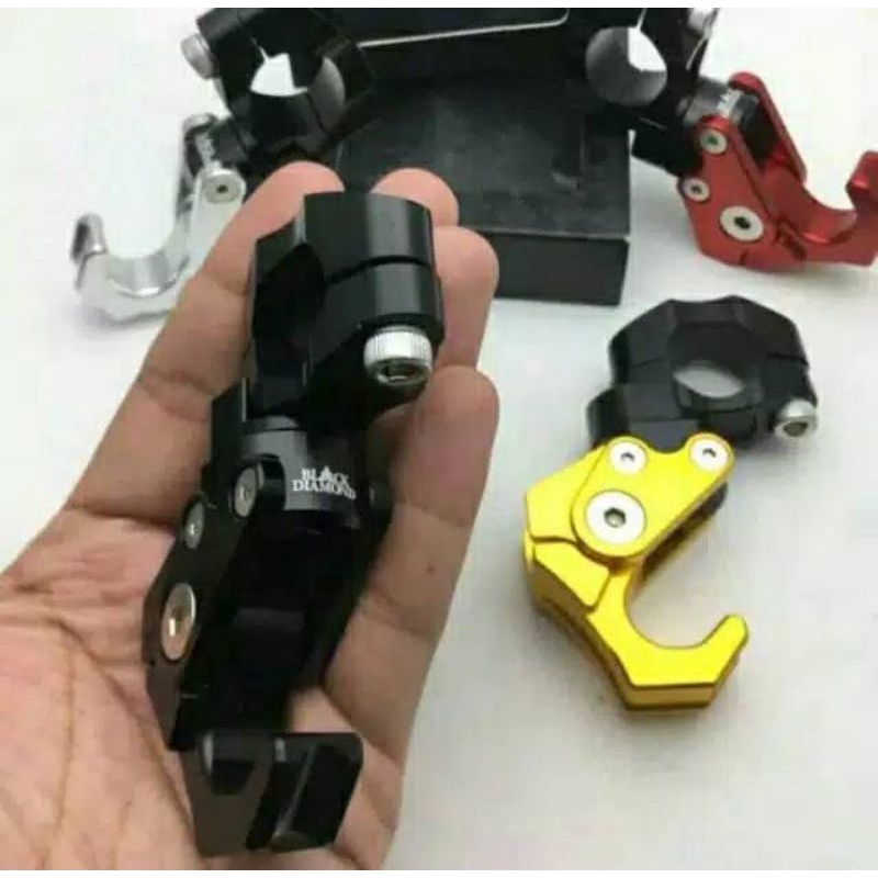 Gantungan Barang Motor Black Diamond Jepit Distang Universal Pcx,Adv,Vixion,Cb150r &amp; Motor Lainnya