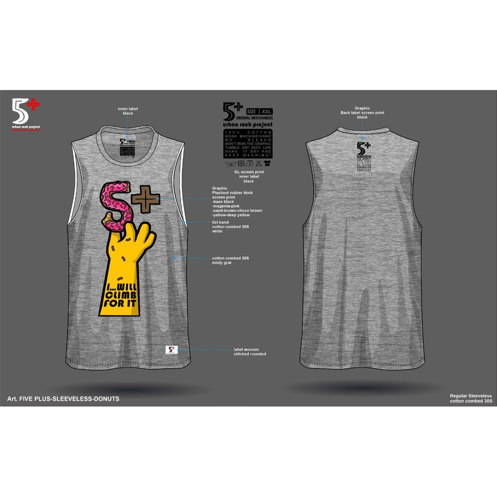 kaos panjat tebing Five Plus sleeveless