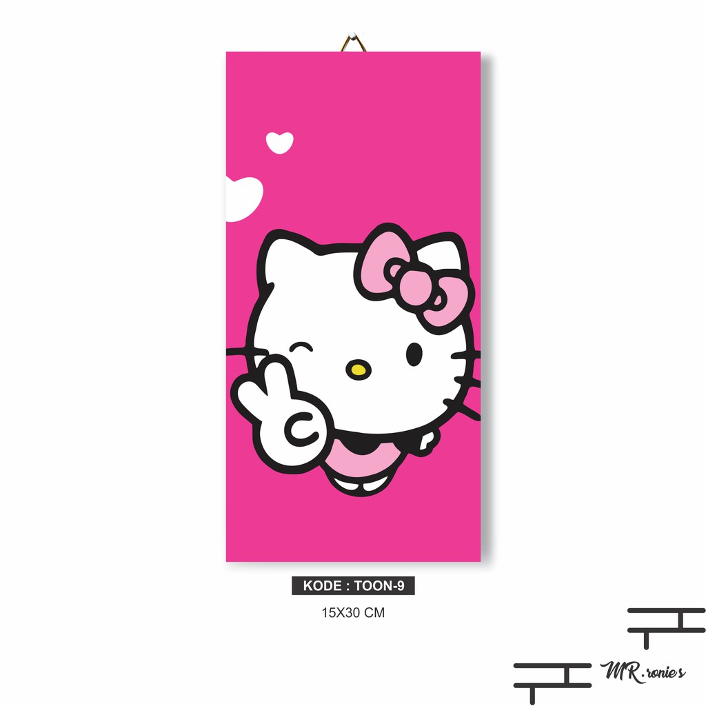  HIASAN DINDING HELLO KITTY  POSTER KAYU TOON 9 Shopee 