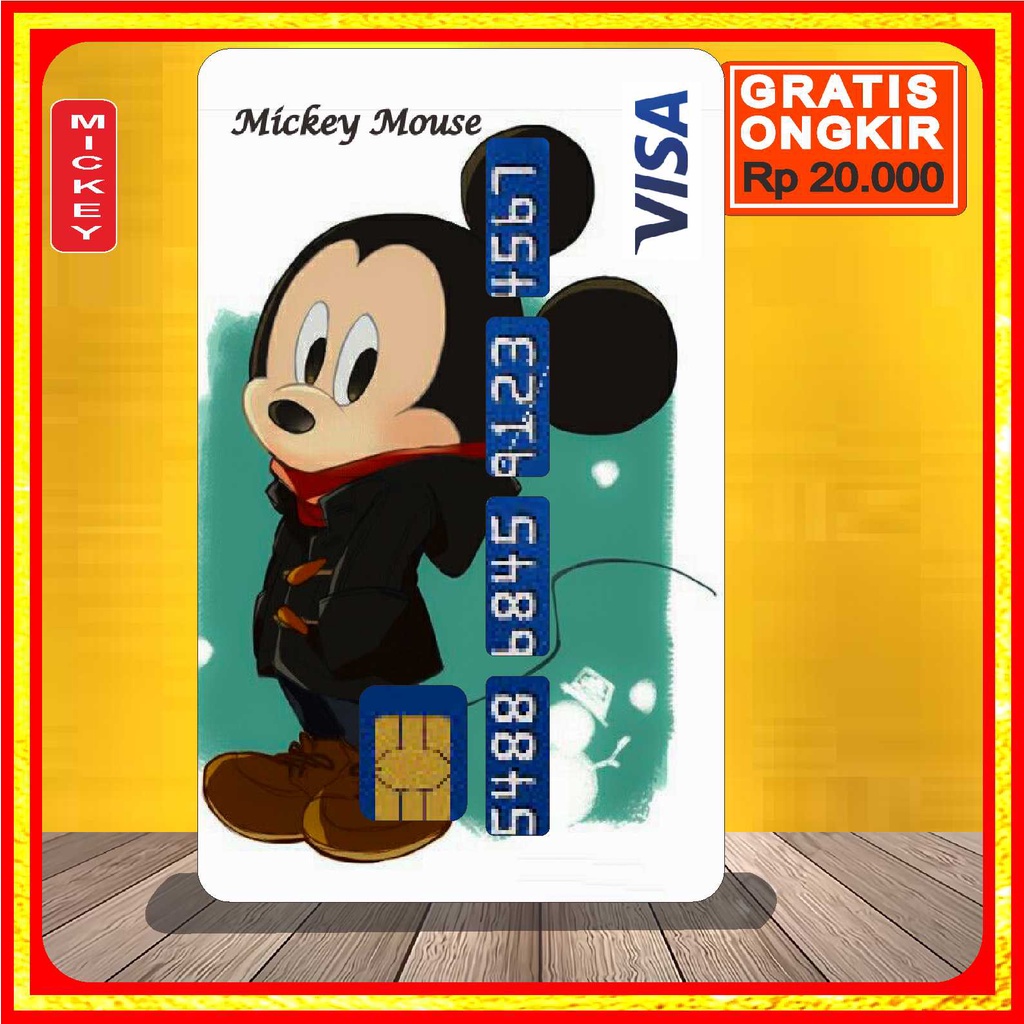 

Stiker Skin Kartu atm Card Bca Mickey Mouse