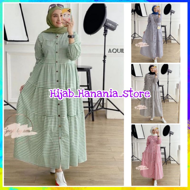 [MURAH] Baju wanita Midi Dress Muslim Dress Korean Style Aquila Dress Pakaian Atasan Wanita Midi Dre