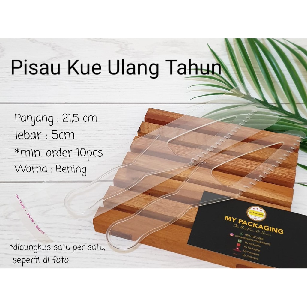 Pisau Kue Plastik STERIL Besar (isi 10pcs) - Pisau cake plastik dibungkus plastik satuan