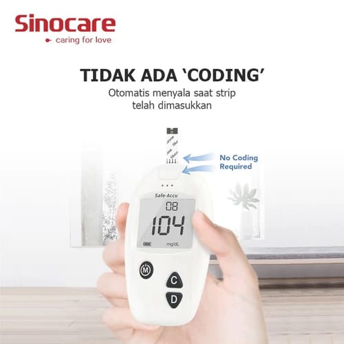 Sinocare Safe-Accu Alat Cek Gula Darah (Hanya alat)